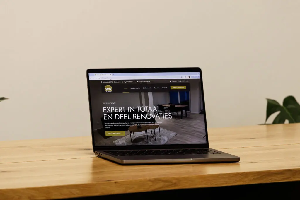 Website We Renovate op een laptop